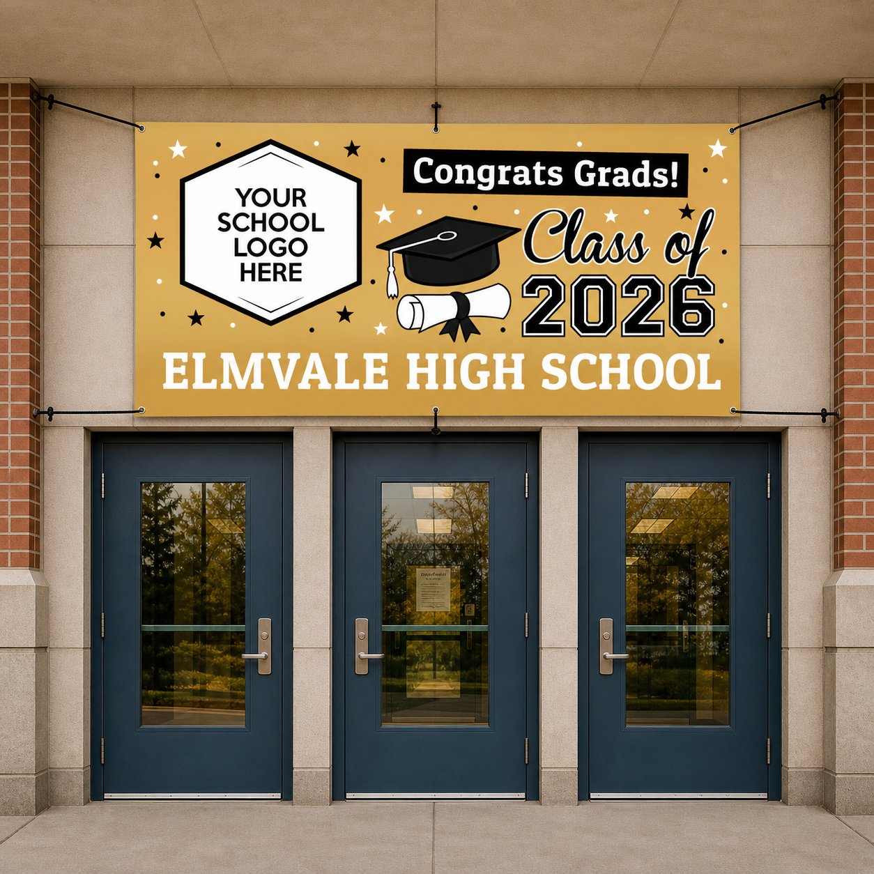 Grad Gold 2 PERSONALIZED Gigantic 8FT Vinyl Keepsake Banner